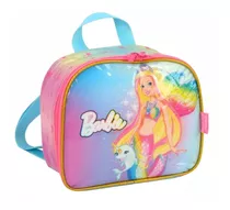 Lancheira Termica Infantil Menina Sereia Impermeável Costas Cor Azul Barbie