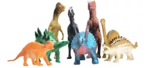 Kit 8 Peças Dinossauros De Borracha Miniatura - Jurrasic Wor