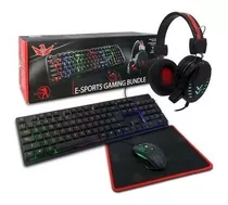Combo Kit 4x1 Gamer Teclado + Mouse + Audifonos + Mouse Pad