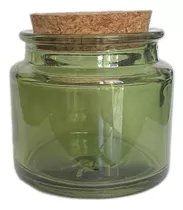 Pote De Vidro 100ml Verde Com Rolha 10un