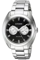 Reloj Citizen Eco Drive Paradex Solar Bu4010-56e Original Color De La Correa Plateado Color Del Bisel Plateado Color Del Fondo Negro