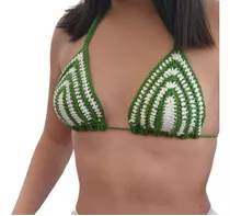 Top Bikini Corpiño X3 Crochet Tejido Algodon T. Unico Xs-s-m