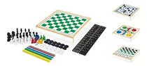 Jogo 6x1 Dama +xadrez + Ludo + Trilha + Dominó + Pega Vareta