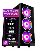 Pc Gamer Fácil Intel I3 10100f 16gb Gtx 1650 4gb Ssd 480gb