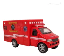Miniatura Ambulância Abre Porta Ferro Fricção Coleção 13cm F