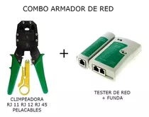 Kit Pinza Crimpeadora Y Tester Cable De Red Utp Rj45 Rj11  