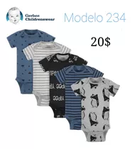 Set 5 Bodys Gerber Varón Blue