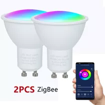 2pcs Zigbee Smart Bulb App/controle De Voz 16 Milhões De Cor