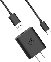Cargador Motorola Turbo Power 20w Incluye Cable Tipo Usb A A Color Negro