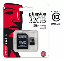 Memoria Micro Sd C/adaptador Canvas Clase 10 32gb Kingston