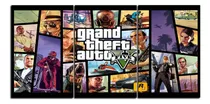 Cuadro Gta V 80x40 Triptico Grand Theft Auto 5 Madera Mdf