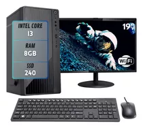 Computador Intel Core I3 8gb Ssd 240 Wifi  Monitor 19 Pc 