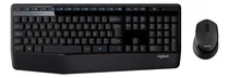 Combo Teclado E Mouse Sem Fio Mk345 Preto Logitech