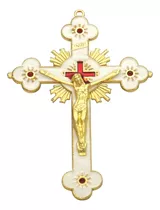 (2 #mold) Crucifijo De Flores Esmaltadas Para Cruz Religiosa