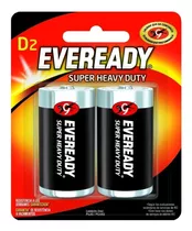 Blister 2 Pilas Zinc Carbon Eveready D Super Heavy Duty