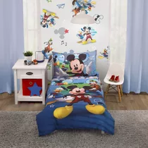 Juego De Cama De 4 Piezas Talla Cuna Disney Mickey Mouse