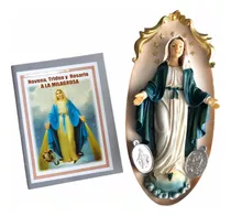 Virgen Medalla Milagrosa En Porcelana - Placa 20cm + Novena