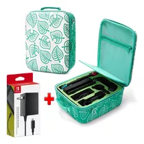 Pack Maleta Nintendo Switch Y Oled Animal Verde + Cargador