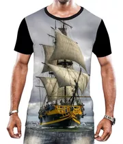 Camisa Camiseta Navio Pirata Alto Mar Veleiro Caravela Hd 8