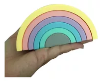 Arco-íris Montar Montessori Waldorf Quebra-cabeça Silicone