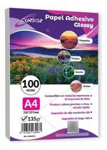 Papel Fotografico A4 135g Glossy Pack 100 Adhesivo