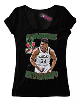 Remera Mujer Milwaukee Bucks Giannis Antetokounmpo Nba8 Dtg