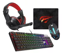 Combo Kit Gamer Rgb Teclado Mouse Vincha Mousepad -ins Store