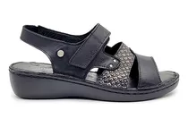 Sandalias Mujer De Cuero Confort Urbanas Velcro Regulable