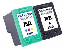 Kit Cartucho De Tinta Para Hp 74xl Black + Hp 75xl Color