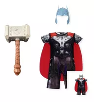 Fantasia Infantil Roupa Thor 2 Mascaras + Martelo