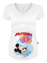 Playera Embarazo Maternidad Mickey Minnie | Personalizada