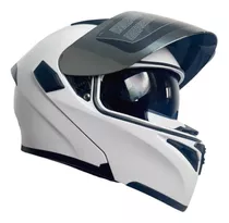 Casco Para Moto Rebatible Half Ying Yang  Blanco Brillante Talla L (59 - 60 Cm)