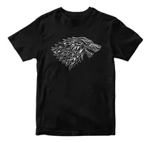 Camiseta Casa Stark Lobo Jon Snow Game Of Thrones Geek