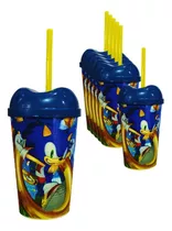 Vaso Pitillo Sonic X12 Sorpresa Piñata Regalo Fiesta 