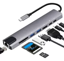 Adaptador Hub Macbook Air M1 M2 Pro 8 Em 1 Usb-c Hdmi 4k