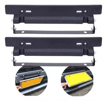 Pack 2 Porta Patente Ajustable Universal Carbono Auto Tuning Color Negro