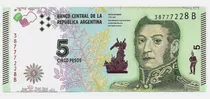  Fk Billete Argentina 5 Pesos 2015 P-359 Sin Circular