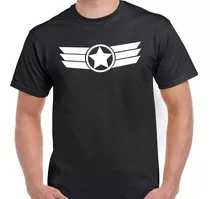 Remera Capitan America Algodon Peinada 24.1