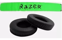 Kit Par Espumas Almofadas + Headband Compatível Razer Kraken