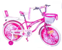 Bicicleta Verado Niña Rodado 20 Princesa Canasto Parrilla Color Rosa