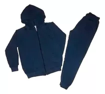 Conjunto Colegial Campera Pantalon Algodon Niños 6 A 16 Azul