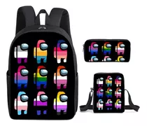 Mochila Escolar 3d Among Us, Conjunto De 3 Peças, Bolsa Infa