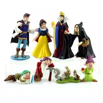 Miniaturas Branca De Neve  Bruxa E Anões Kit C/08