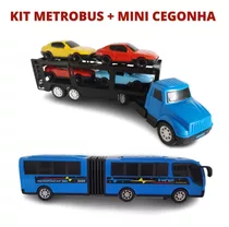 Kit Metrobus E Mini Cegonha Brinquedo Caminhão Menino Menina
