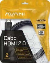 Kit 10 Cabo Hdmi 2m 4k 2.0 Atacado Revenda 2 Metros Ultra Hd