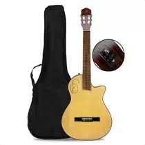 Guitarra Electro Criolla Media Caja Nylon Eq Fishman Funda