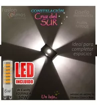 Aplique Pared Interior Efecto Cruz Del Sur C/ Lampara Led 6w Superbrillante Decoracion Efecto 4 Rayos Multidireccional