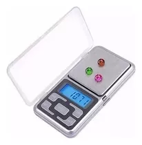Mini Balanza Digital Pesa Joyeria Bolsillo 500gr Gris Color Plateado