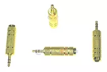 Adaptador De Audio Plug 6.3mm Hembra A 3.5mm Macho Dorado