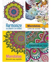 Mandalas Arteterapia Kit C/ 4 Livros Para Colorir 2022